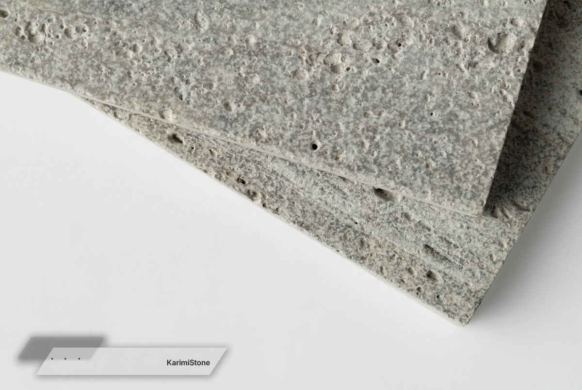 Silver travertine sandblasted (1)