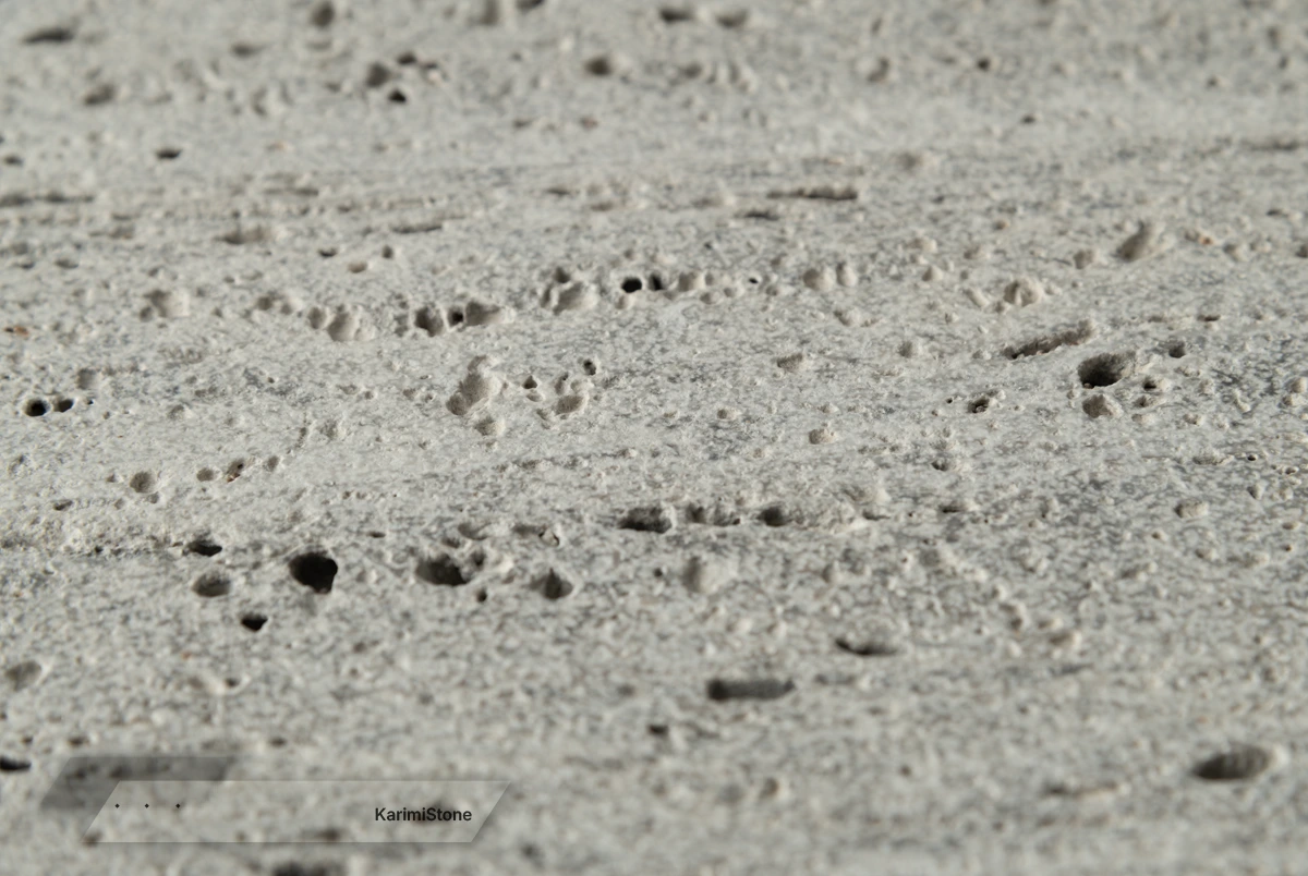 Silver travertine sandblasted (3)