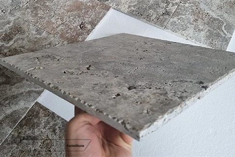 Silver Travertine Brushed & Tumbled