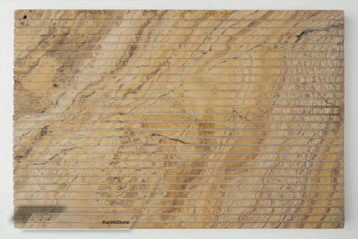 grooved yellow travertine 1