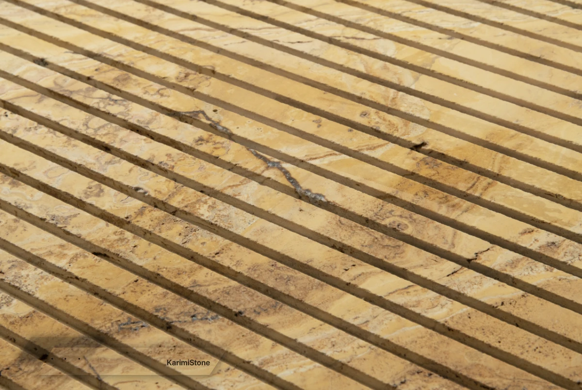 grooved yellow travertine 2