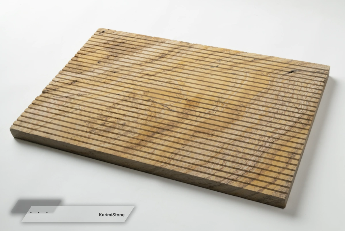 grooved yellow travertine 3